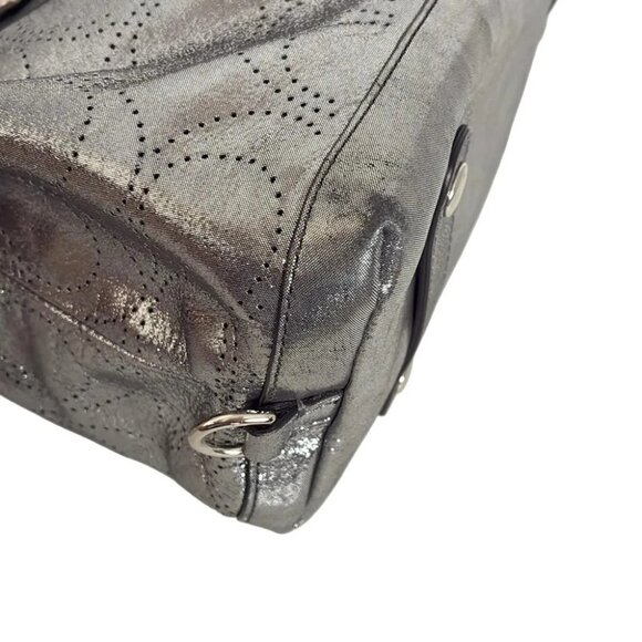 Auth COACH Ashley Perforated Leather Satchel F17130 Dark Silver Leather - - Picture 4 of 9